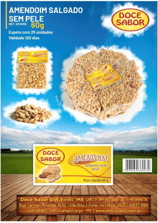 Amendoim Salgado Sem Pele 60g